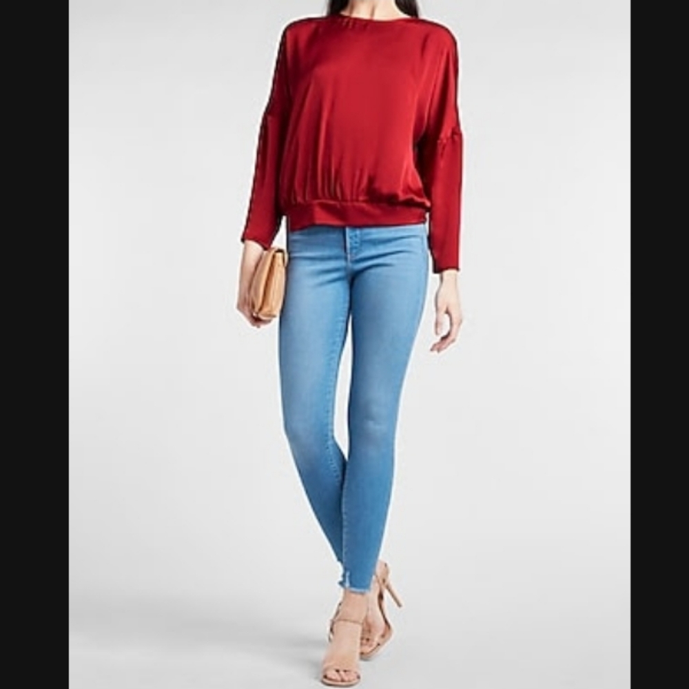 NWT Express Satin Dolman Sleeve Top